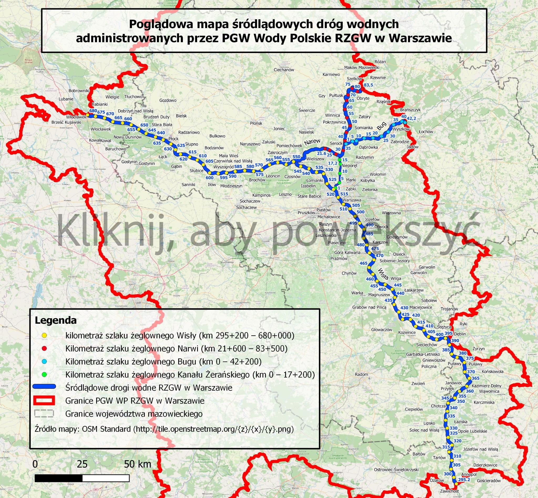 Mapa Dróg Wodnych RZGW w Warszawie